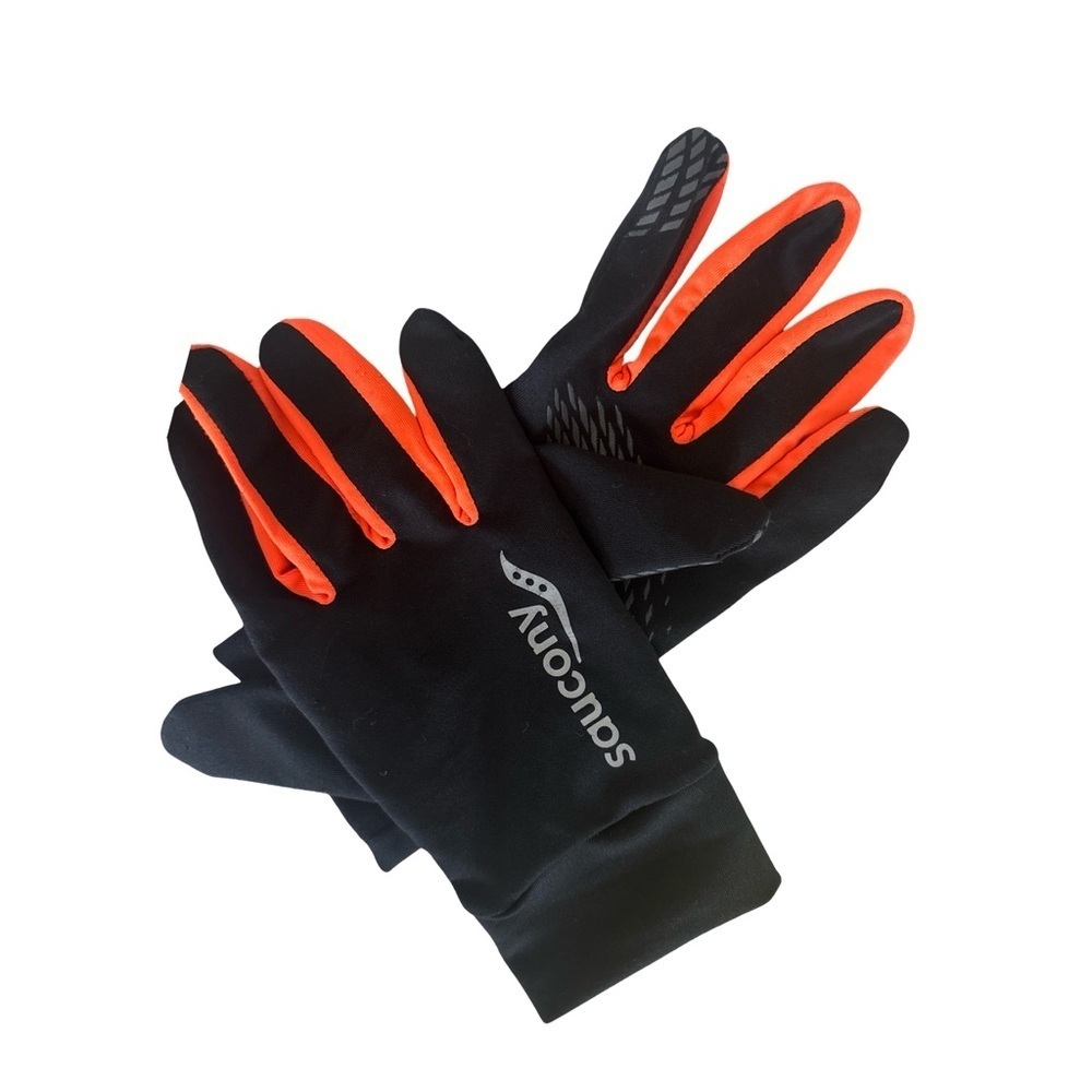 Saucony running Gloves - Black and Orange - XS